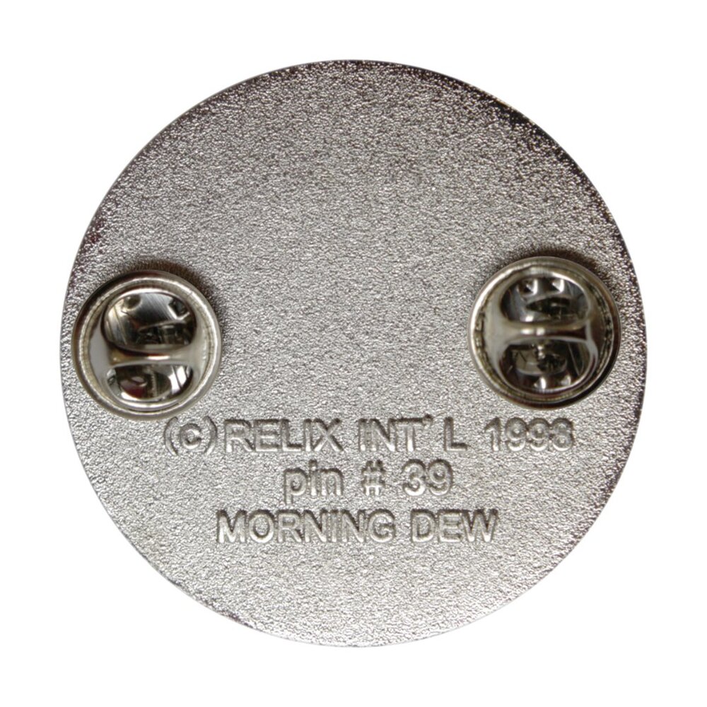 Morning Dew Skeleton Enamel Pin- 1970s Floral Hippie Rock Music Apparel Gift NWT - Picture 2 of 2